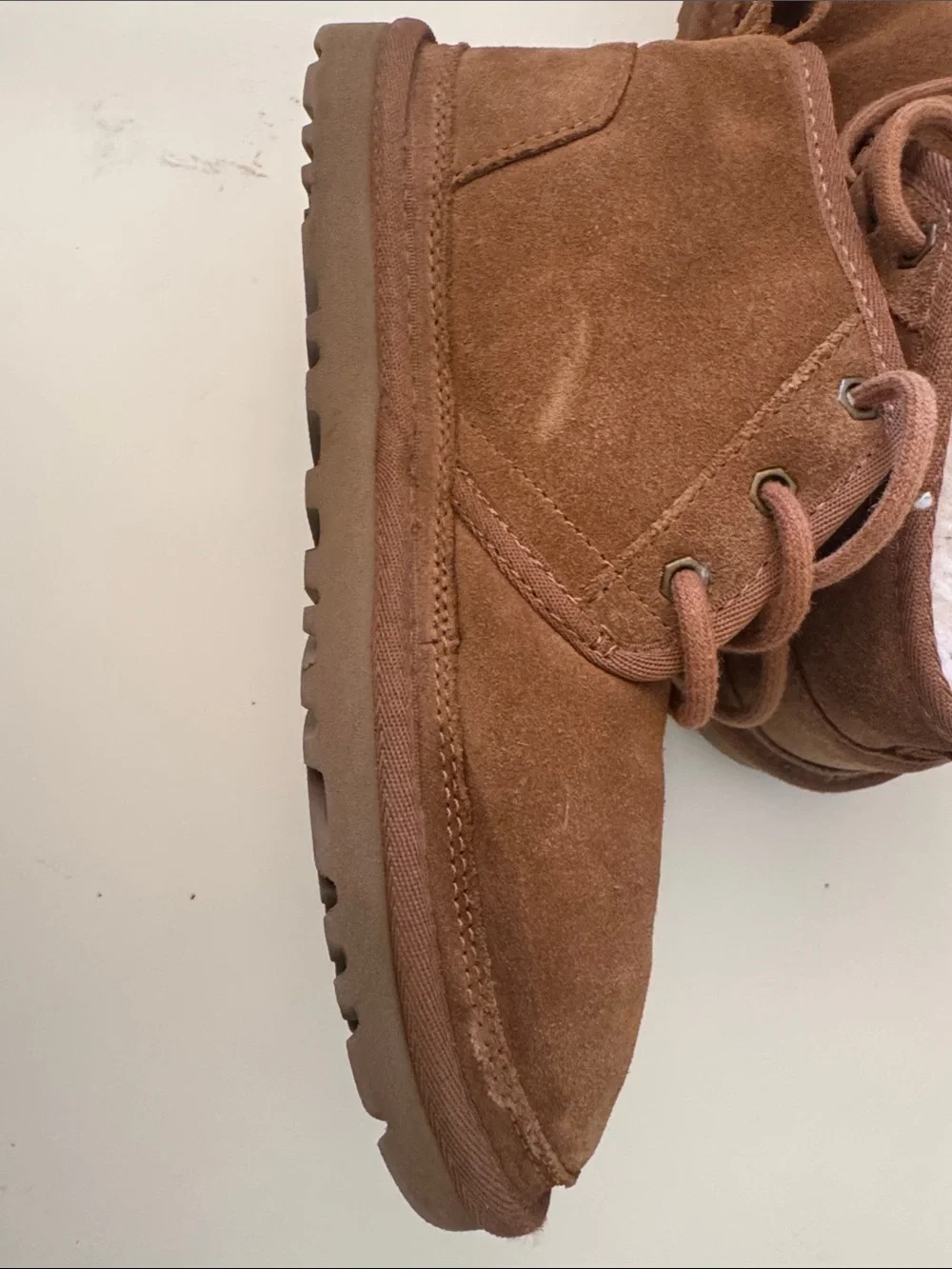 UGG Women’s Neumel Chestnut Suede Shearling Ankle Boots Size 7